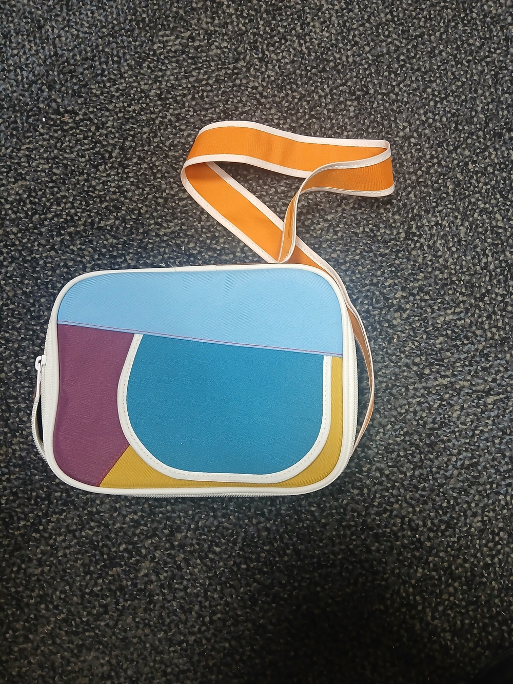 Colorblock Crossbody Bag - Blue, Teal, Mustard, Plum
